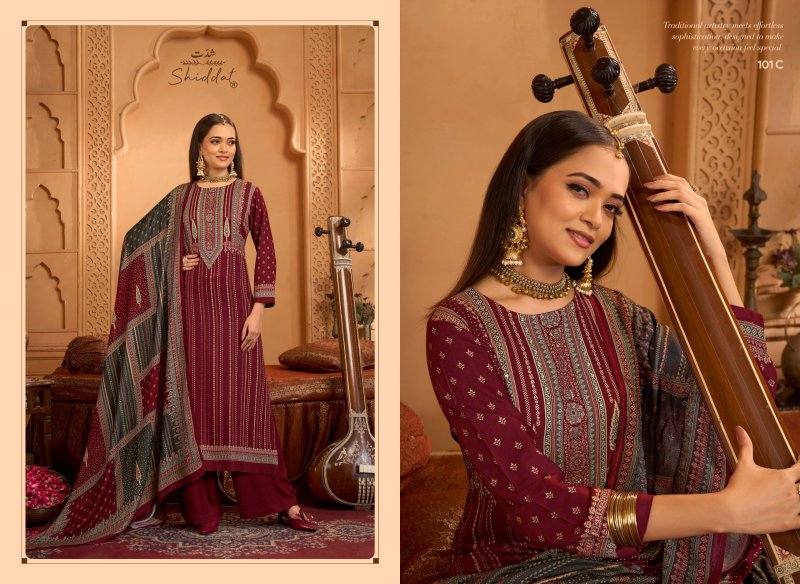 Calista 101 By Shiddat Viscose Pashmina Dress Material 